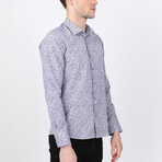 Demir Button Up Shirt // Navy + Bordeaux (XS)