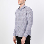 Demir Button Up Shirt // Navy + Bordeaux (XL)