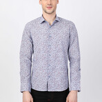 Demir Button Up Shirt // Navy + Bordeaux (L)