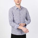 Demir Button Up Shirt // Navy + Bordeaux (L)