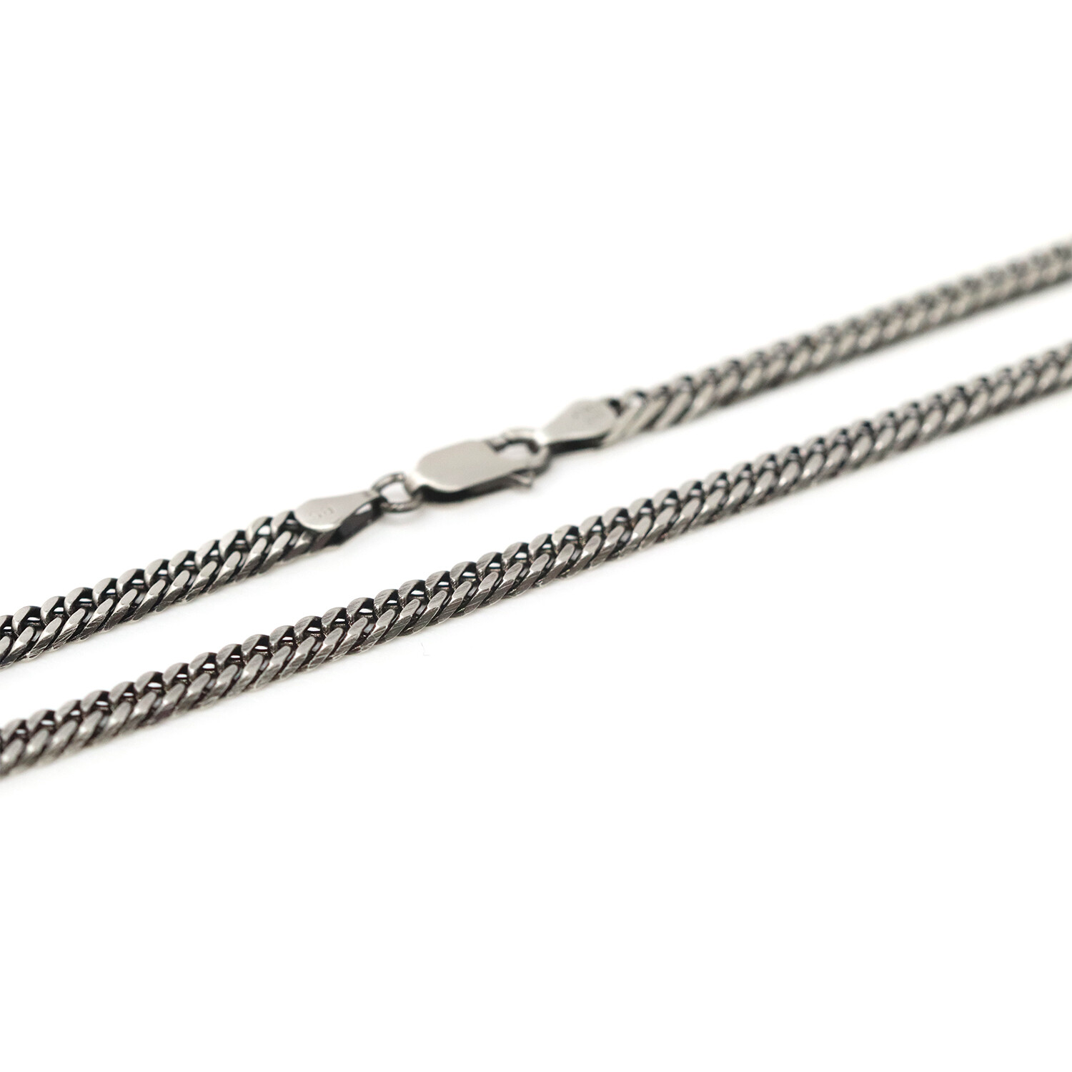 Solid Sterling Silver Gunmetal Finish Flat Cuban Link Chain Necklace (18" // 22.5g) Best