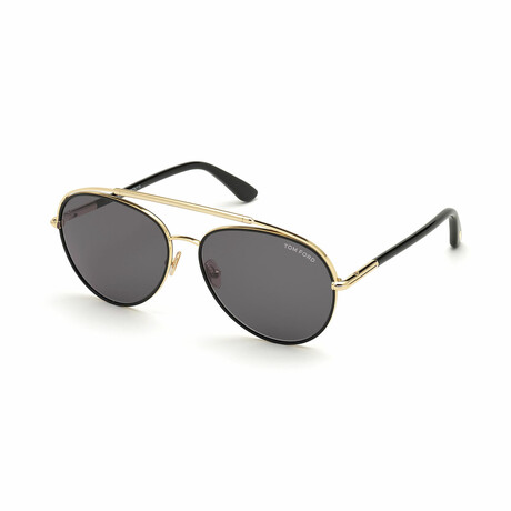 Men's Curtis Pilot Sunglasses // Gold + Black + Gray