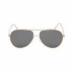Unisex Anthony Aviator Sunglasses // Brass + Gray