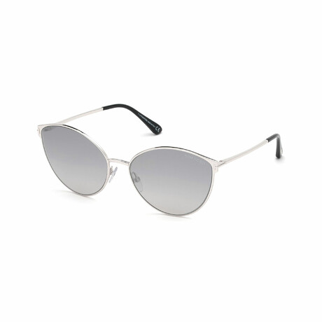 Women's Zeila Cat Eye Sunglasses // Shiny Rhodium + Gray