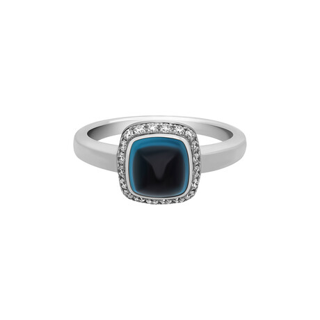 Pain de Sucre 18k White Gold Diamond + Topaz Ring // Store Display (Ring Size: 4.75)