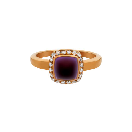 Pain de Sucre 18k Rose Gold Diamond + Amethyst Ring // Store Display (Ring Size: 6.75)