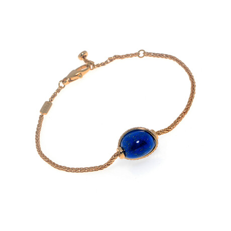 Baie Des Anges 18k Yellow Gold Diamond + Lapis Lazuli Bracelet // 6" // Store Display