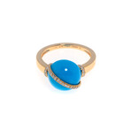 Baie Des Anges 18k Yellow Gold Diamond + Turquoise Ring // Ring Size: 5.5 // Store Display
