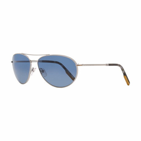 Mens Aviator Polarized Sunglasses // Ruthenium Havana + Blue Gradient