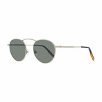 Mens Barberini Glass Round Sunglasses // Gunmetal + Gray