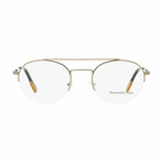 Ermenegildo Zegna Semi-Rimless Eyeglasses // Ruthenium/Black/Vicuna