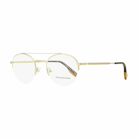 Mens Semi-Rimless Browline Optical Frames // Light Havana Gold