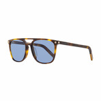 Mens Square Shield Sunglasses // Havana + Blue