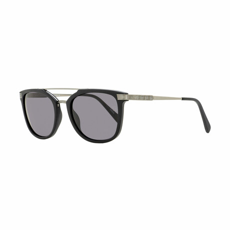 Mens Rectangular Clubmaster Sunglasses // Matte Black Gunmetal + Gray