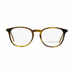 Ermenegildo Zegna Oval Eyeglasses // Striated Brown + Green