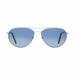 Mens Aviator Polarized Sunglasses // Ruthenium Havana + Blue Gradient