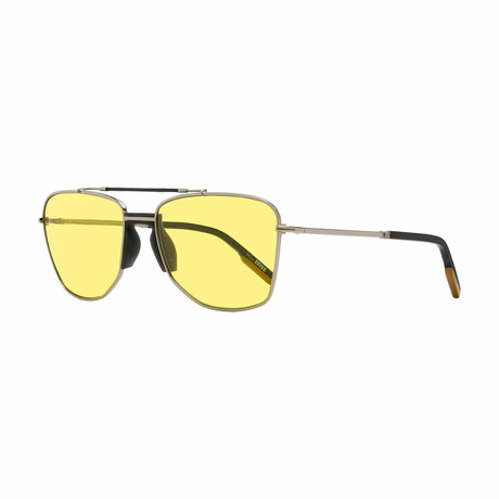 Mens Rectangular Sunglasses // Dark Ruthenium + Amber