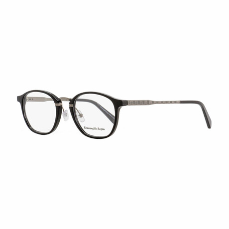 Ermenegildo Zegna Oval Eyeglasses V1 // Black + Gunmetal