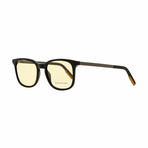 Ermenegildo Zegna Rectangular Eyeglasses // Black/Gunmetal + Demo Brown