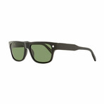 Ermenegildo Zegna // Mens Rectangular Retro Sunglasses // Black + Green