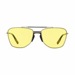 Mens Rectangular Sunglasses // Dark Ruthenium + Amber