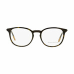 Ermenegildo Zegna Oval Eyeglasses // Dark Havana + Ruthenium