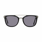 Mens Rectangular Clubmaster Sunglasses // Matte Black Gunmetal + Gray