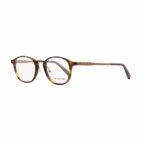 Ermenegildo Zegna Oval Eyeglasses // Dark Havana + Bronze