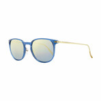 Mens Mirrored Classic Sunglasses // Blue Gold + Gold-Blue Mirror