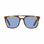 Mens Square Shield Sunglasses // Havana + Blue