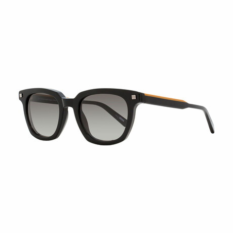 Mens Rectangular Classic Sunglasses // Brown Black + Gray Gradient