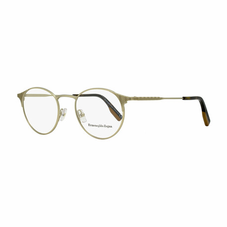 Ermenegildo Zegna Oval Eyeglasses // Light Gold + Havana