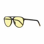 Mens Photochromic Retro Aviator Sunglasses // Black + Amber Photochromic