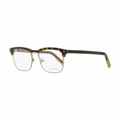 Ermenegildo Zegna Rectangular Eyeglasses // Dark Havana + Ruthenium