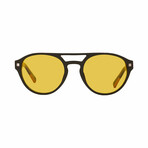 Mens Pilot Retro Aviator Sunglasses // Black + Brown