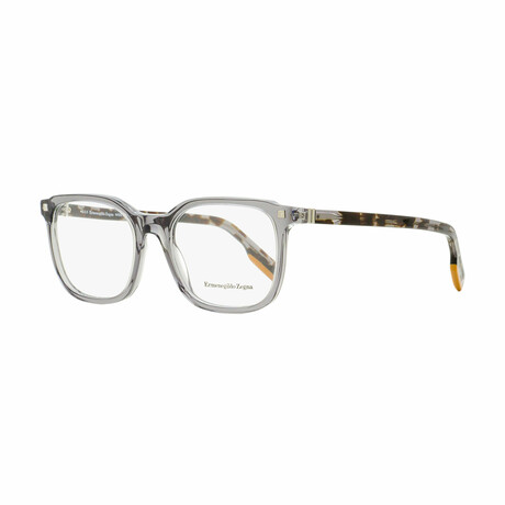 Mens Rectangular Optical Frames // Transparent Gray Havana