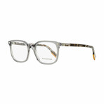 Mens Rectangular Optical Frames // Transparent Gray Havana