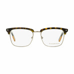 Ermenegildo Zegna Rectangular Eyeglasses // Dark Havana + Ruthenium