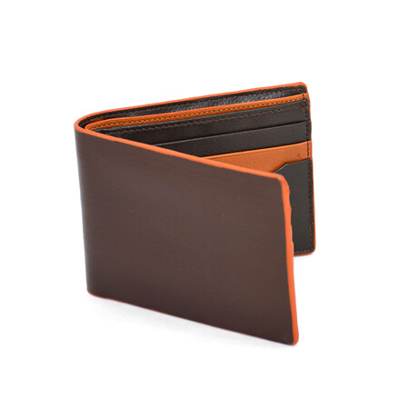 Slim Men Bifold Leather Wallet // Brown