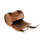 Leather Bicycle Saddle Tool Bag With Velcro // Vintage Brown