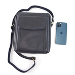 Leather Messenger/Side Bag // Navy