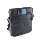 Leather Messenger/Side Bag // Navy