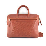 Natural Washed Leather Portfolio Bag // Cognac