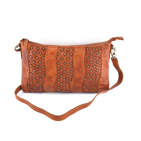 Leather Designer Sling Bag // Cognac