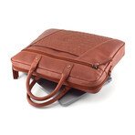Natural Washed Leather Portfolio Bag // Cognac