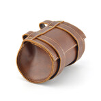 Leather Bicycle Saddle Tool Bag With Velcro // Vintage Brown