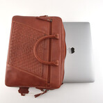 Natural Washed Leather Portfolio Bag // Cognac
