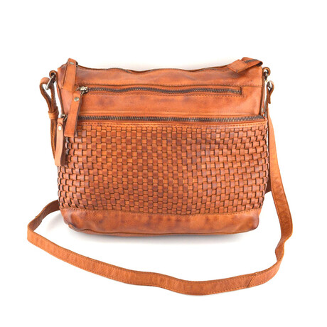 Designer Leather Sling Bag // Cognac