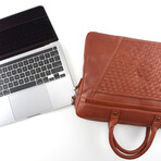Natural Washed Leather Portfolio Bag // Cognac