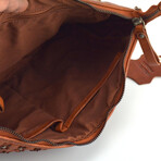 Leather Designer Sling Bag // Cognac